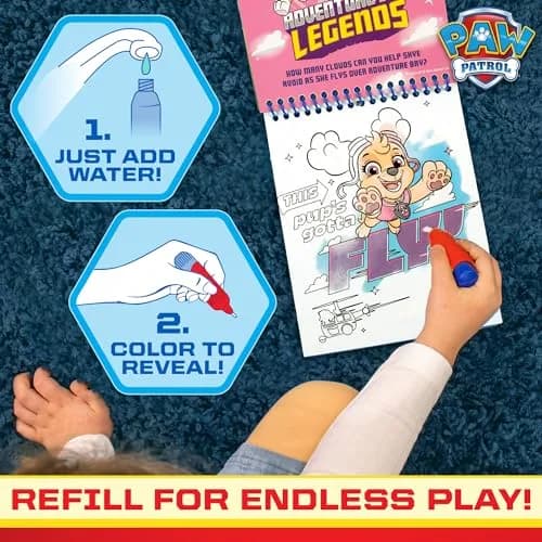 Paw Patrol Aqua Art Pad with Water Pen | Mess-Free Reusable Toddler Activity Book (4 Pages, 6" x 7.5") thumbnail 4