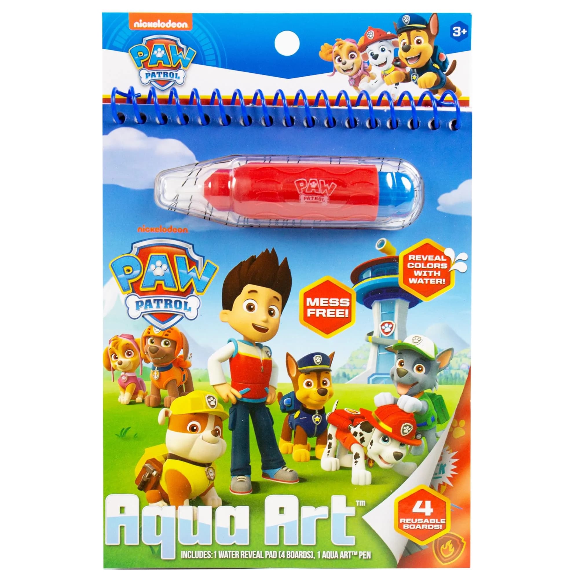 Paw Patrol Aqua Art Pad with Water Pen | Mess-Free Reusable Toddler Activity Book (4 Pages, 6" x 7.5") - main product image