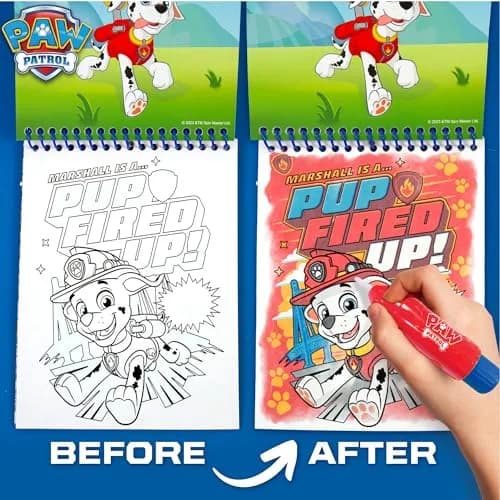 Paw Patrol Aqua Art – Mess-Free Water Reveal Pad with Bluey-Shaped Brush Pen (6" x 7.5", 4 Pages) by Horizon Group USA - view 2