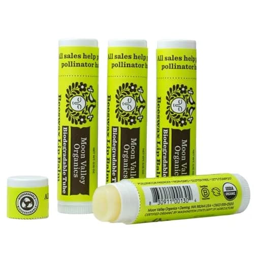 Moon Valley Organics Beeswax Lip Balm, Tropical Coconut Lime, 4-Pack | Hydrating, Organic & Cruelty-Free thumbnail 1