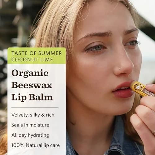 Moon Valley Organics Beeswax Lip Balm, Tropical Coconut Lime, 4-Pack | Hydrating, Organic & Cruelty-Free thumbnail 2