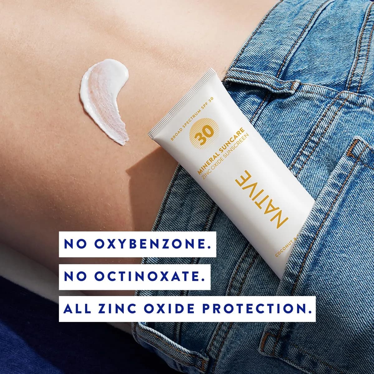 Native Sunscreen SPF 30 with Zinc Oxide, Coconut & Pineapple Scent, 5 oz | Dermatologist Tested for Sensitive Skin - view 4