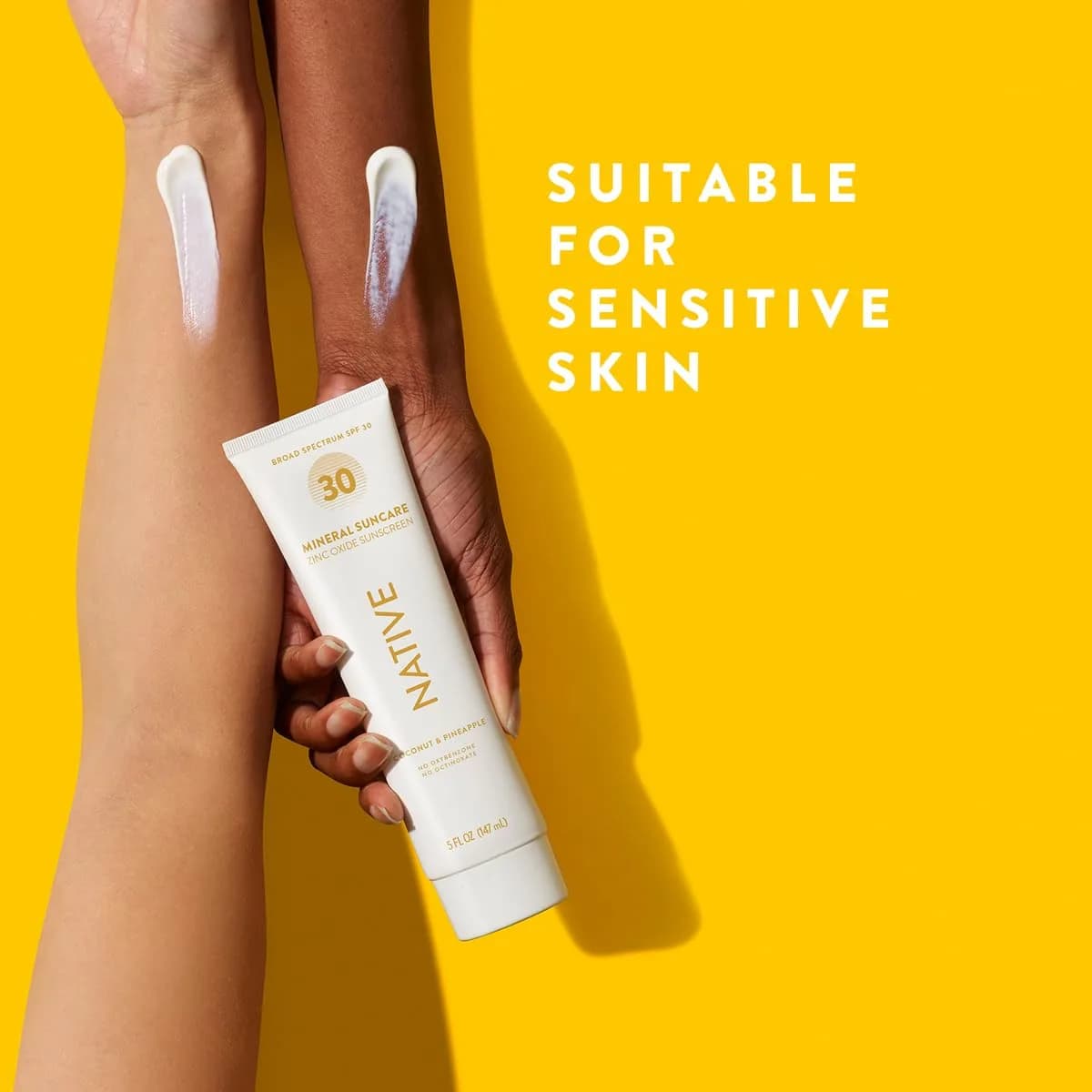 Native Sunscreen SPF 30 with Zinc Oxide, Coconut & Pineapple Scent, 5 oz | Dermatologist Tested for Sensitive Skin - view 3