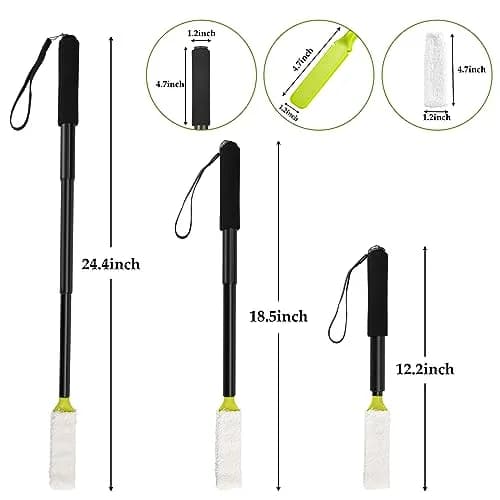 LYIGEOL Toe Cleaning Brush, Foot Scrubber with Telescopic Handle 12"-24" | Reusable Drying Covers for Seniors & Elderly thumbnail 2