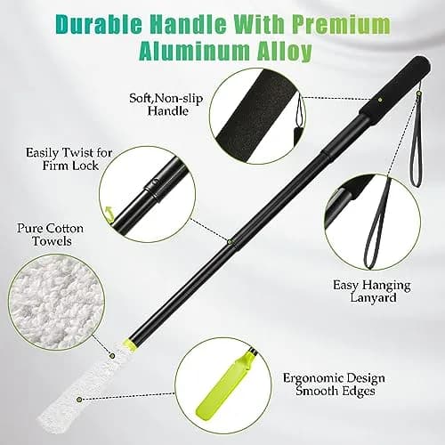 LYIGEOL Toe Cleaning Brush, Foot Scrubber with Telescopic Handle 12"-24" | Reusable Drying Covers for Seniors & Elderly thumbnail 3