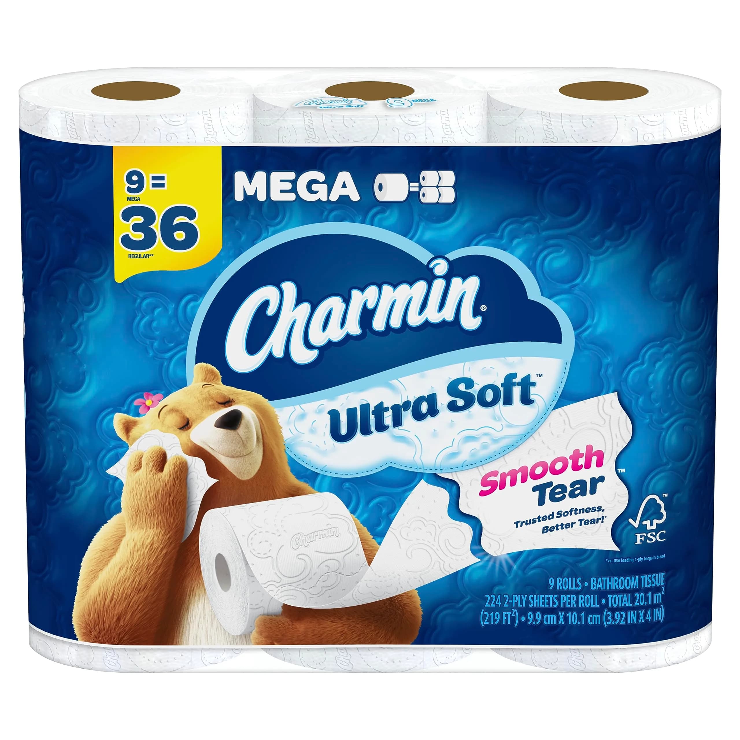 Charmin Ultra Soft Toilet Paper Mega Rolls | Trusted Softness, Better Tear - main product image