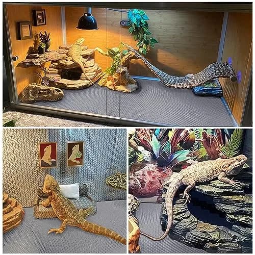 TCYPUHL Bearded Dragon Tank Accessories Reptile Carpet,18"×79",2 PCS Grey | Easy to Clean & Versatile thumbnail 4
