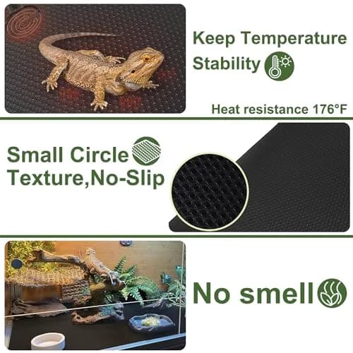 TCYPUHL Bearded Dragon Tank Accessories Reptile Carpet,18"×79",2 PCS Grey | Easy to Clean & Versatile thumbnail 3