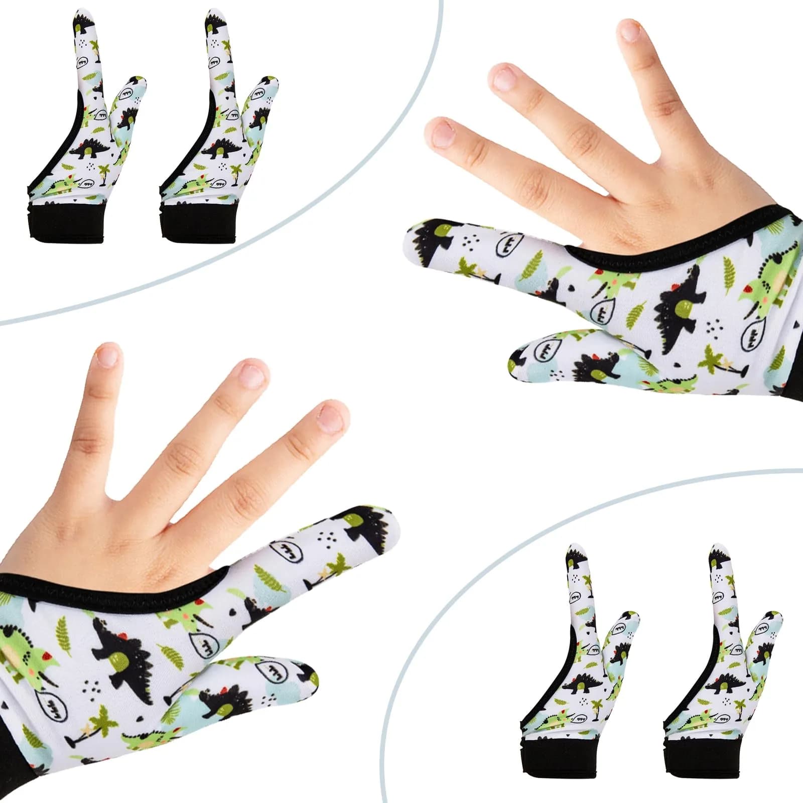 Yxmeiguo Thumb Sucking Guard Gloves for Kids Ages 5-12 | Soft Breathable Fiber, Adjustable Wrist, 2 Pairs Black Dinosaur - view 4