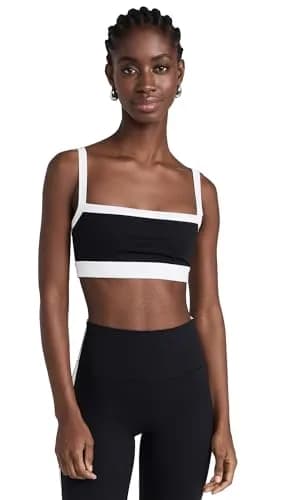 Splits59 Monah Rigor Medium Support Bra Black/White X-Large | Square Neck, Nylon & Spandex thumbnail 1