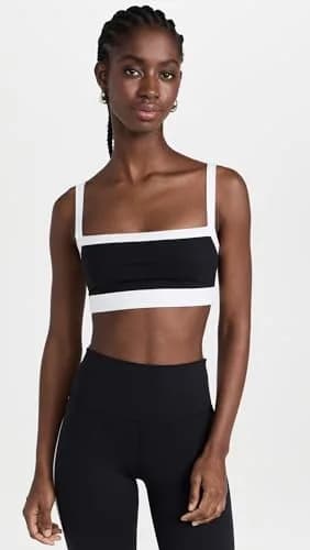 Splits59 Monah Rigor Medium Support Bra Black/White X-Large | Square Neck, Nylon & Spandex thumbnail 2