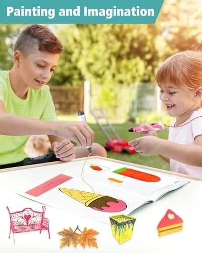 Vomika 3D Pen Painting Drawing Book, 40 Pattern Templates | Kids & Artists, Easy to Use, 40 Cartoon Patterns thumbnail 6