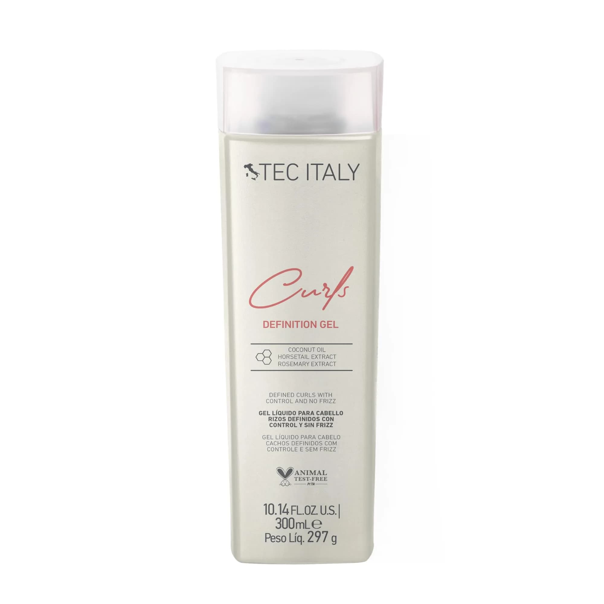 Tec Italy Curls Defining Gel for Curly Wavy Hair, 10.14 fl oz | Anti Frizz, Flexible Hold, Long Lasting Shine — Off White
