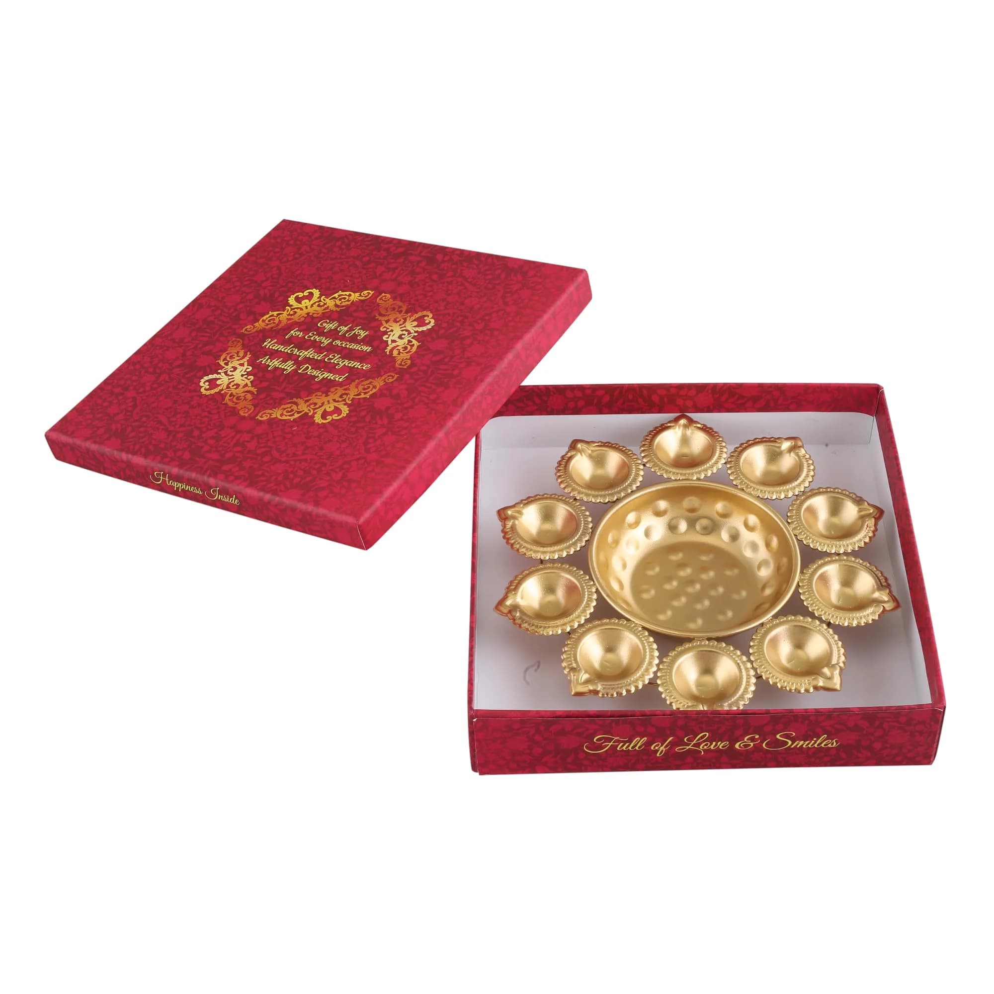 Ayurveda Copper Gold Urli Tealight Holder 25cm (10 Inches) | Traditional Indian Metal Decor