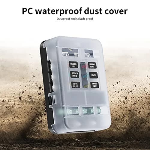 BlueFire 6-Way Blade Fuse Block with LED Indicator & ACC Interface, 12V/24V DC, 80A Input, 20A Output Per Circuit | Waterproof & Dustproof Fuse Holder thumbnail 5
