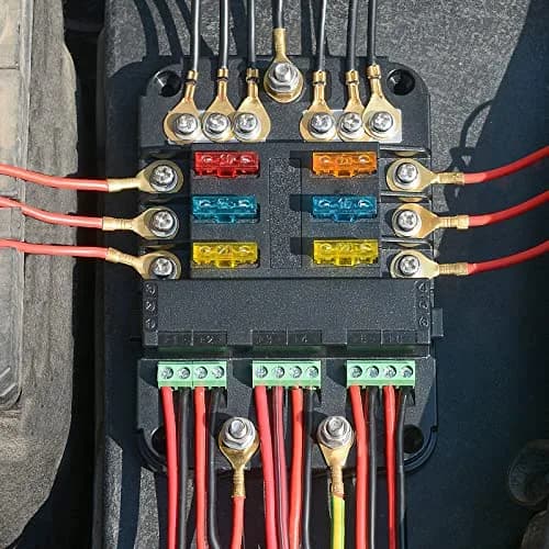 BlueFire 6-Way Blade Fuse Block with LED Indicator & ACC Interface, 12V/24V DC, 80A Input, 20A Output Per Circuit | Waterproof & Dustproof Fuse Holder thumbnail 8