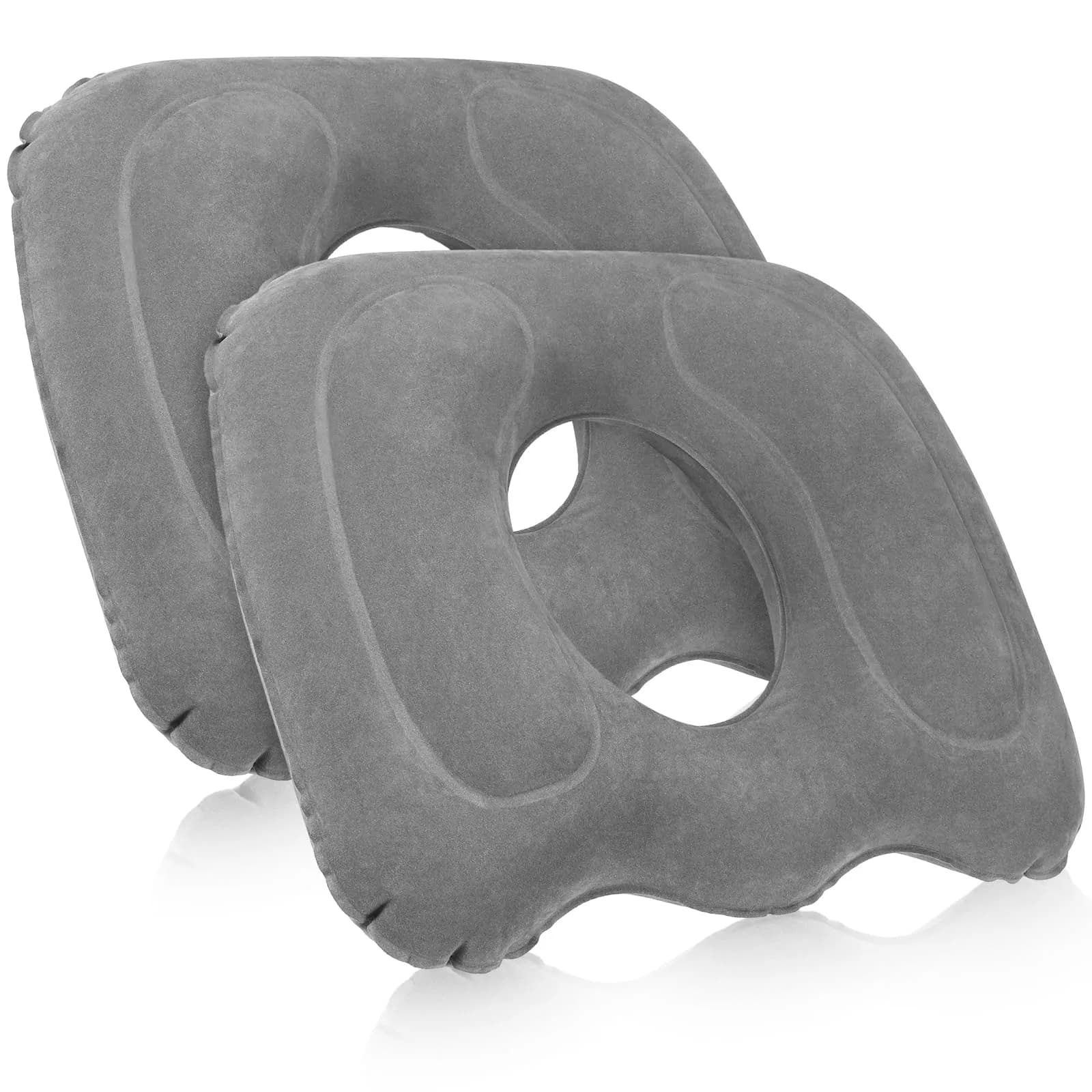 Leinuosen Pink Inflatable Seat Cushion 46cm x 40cm x 12cm (18.1" x 15.7" x 4.7") | Comfortable & Portable for All-Day Sitting — Grey