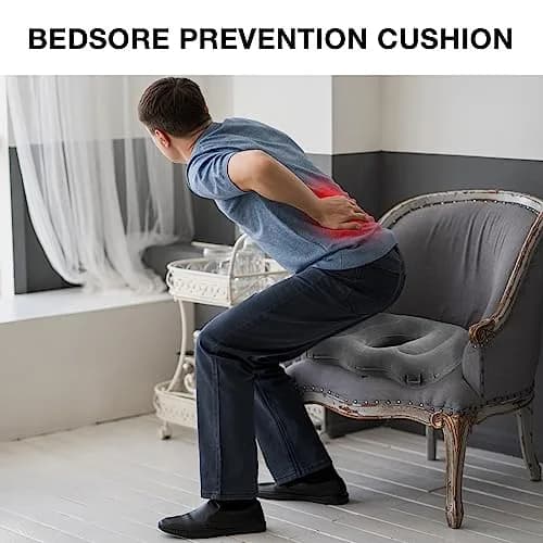 Leinuosen Inflatable Seat Cushion 46cm x 40cm x 12cm (18.1'' x 15.7'' x 4.7'') | Grey 2-Pack thumbnail 4