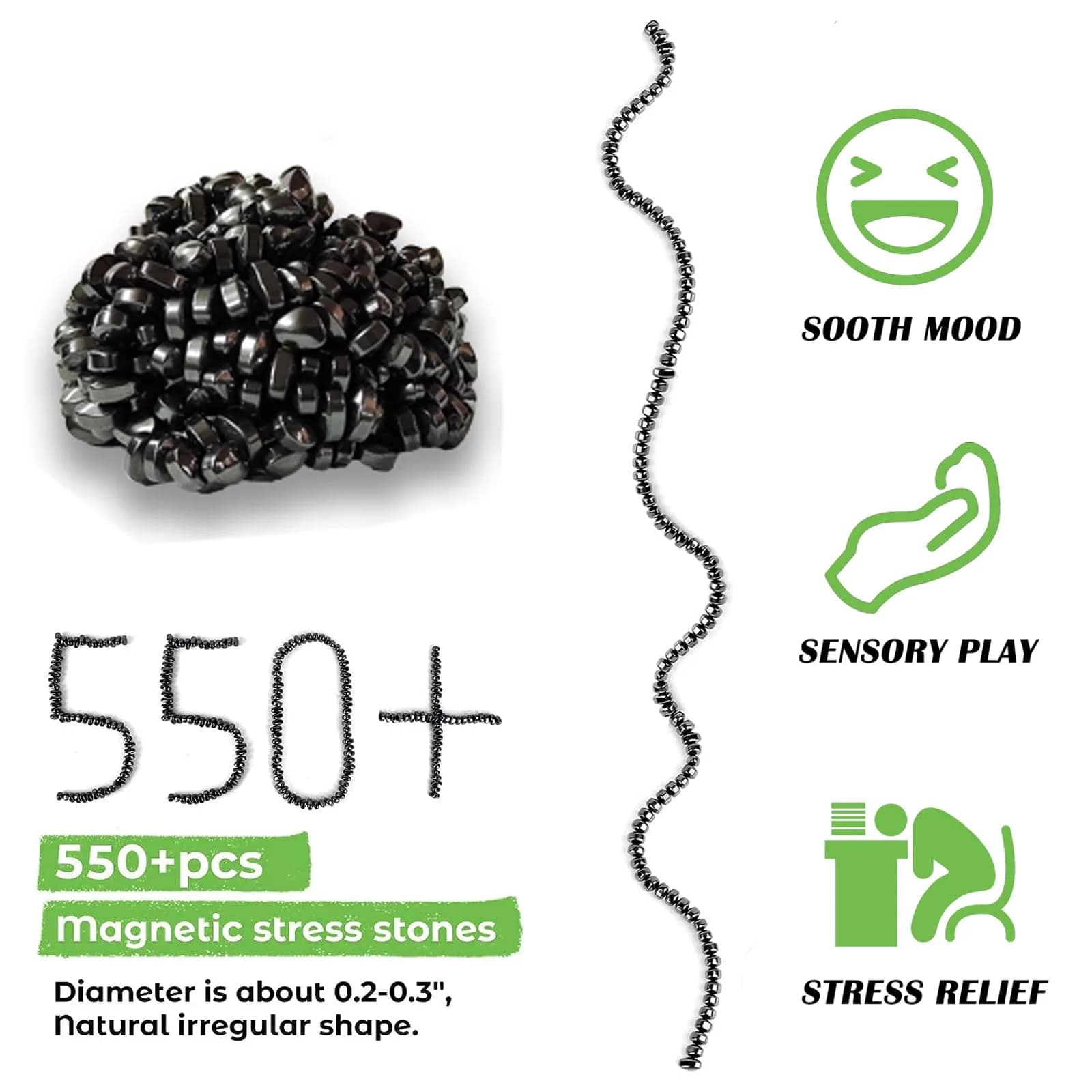 Matassari Black 550pcs Fidget Toy Set | Non-Toxic, BPA-Free, ASTM-Tested - view 5