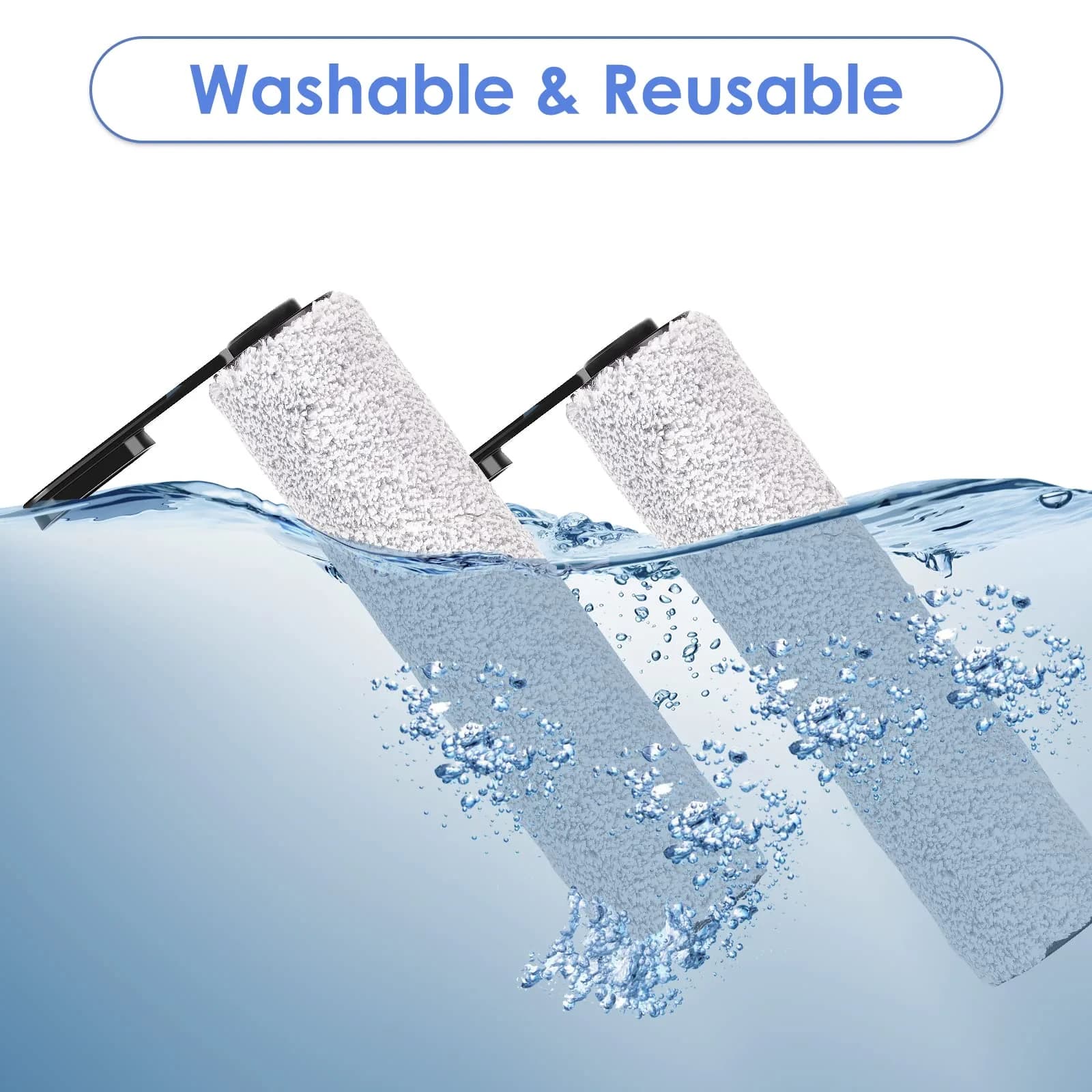 MIBUMIKI Replacement Brush Rollers for Tineco Floor One S5/S5 Pro | 2 Pieces, Microfiber Soft Bristles - view 6