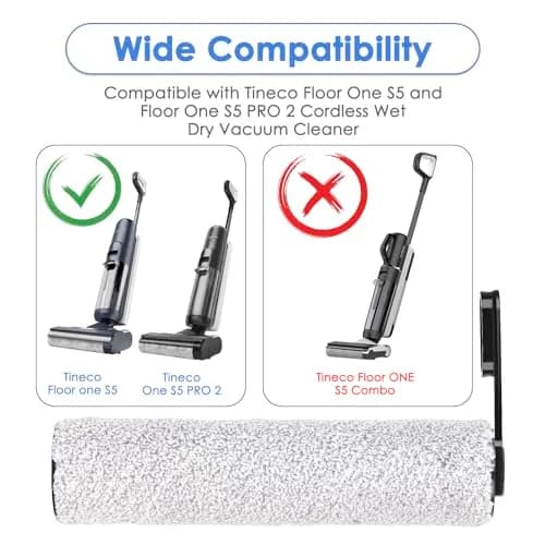MIBUMIKI Replacement Brush Rollers for Tineco Floor One S5/S5 Pro | 2 Pieces, Microfiber Soft Bristles thumbnail 2