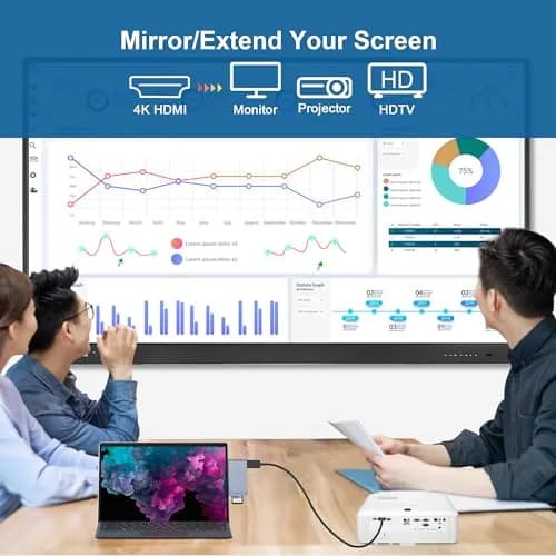 clickfish Surface Pro 6/Pro 5/Pro 4 USB Hub Docking Station 4K HDMI, SD & TF Card Reader, Aluminum, Compact, Lightweight | 4K@30Hz thumbnail 6