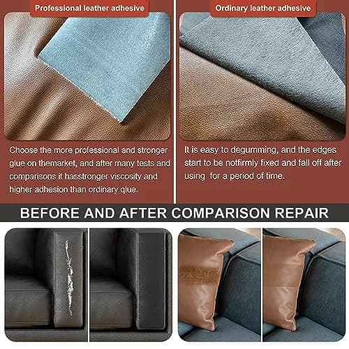Besezx Leather Repair Patch Tape Kit 4.8in x 60in | Self-Adhesive for Furniture, Car Seats, Sofas, Vinyl thumbnail 4