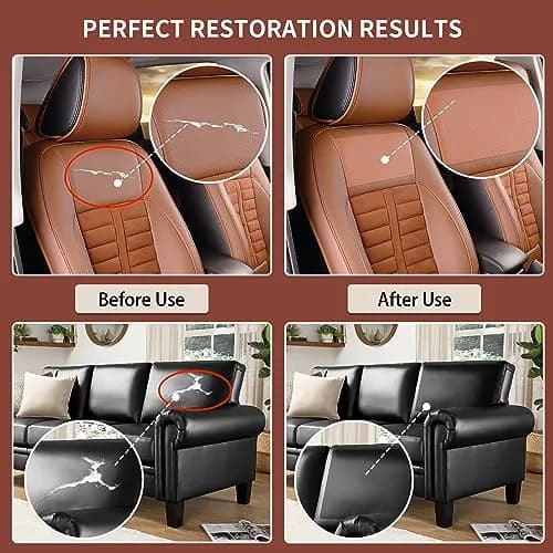 Besezx Leather Repair Patch Tape Kit Deep Red 8.1cm (3.1in) | Self-Adhesive Vinyl Upholstery Fix thumbnail 5