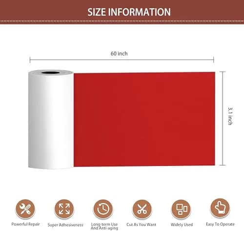 Besezx Leather Repair Patch Tape Kit Deep Red 8.1cm (3.1in) | Self-Adhesive Vinyl Upholstery Fix thumbnail 2