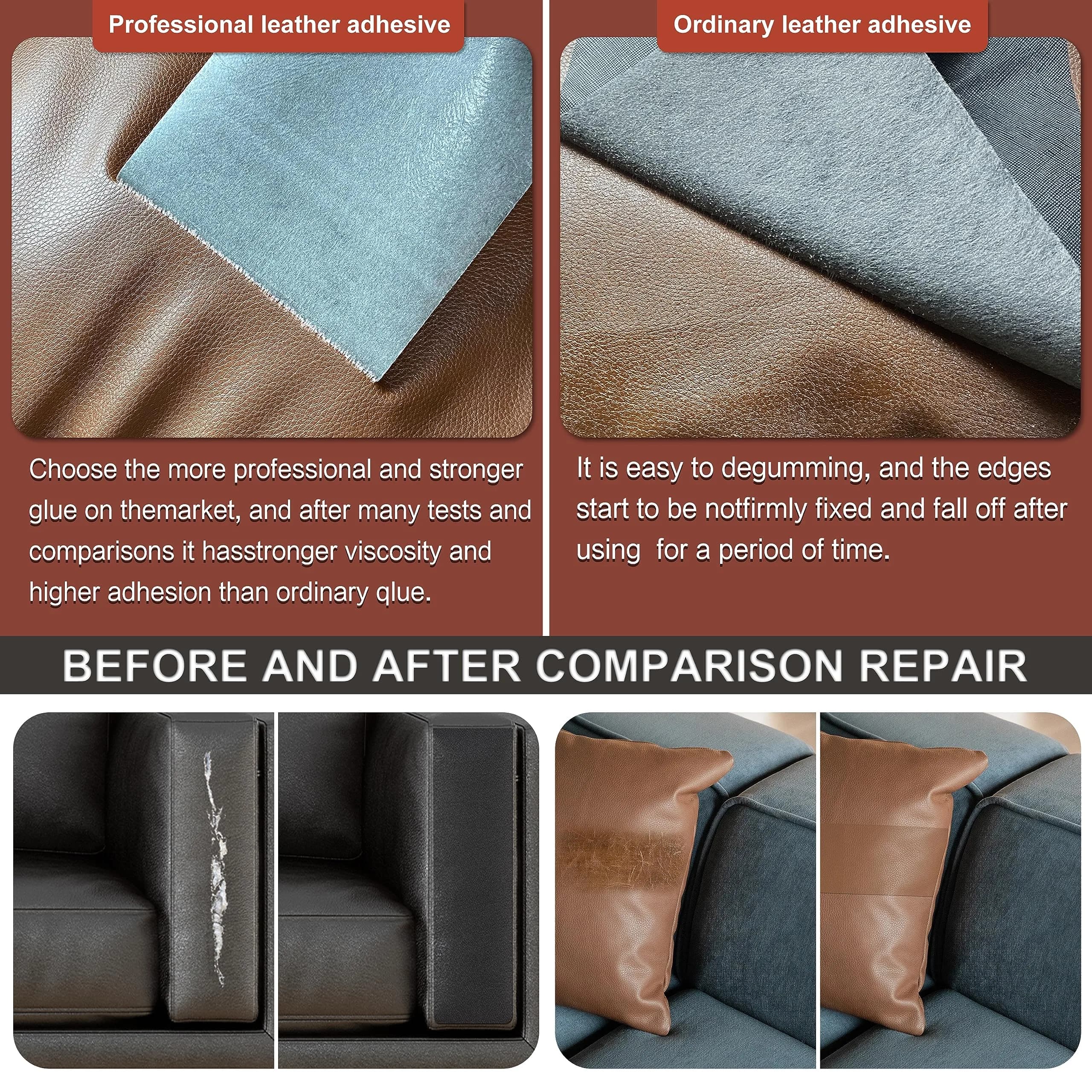 Besezx Leather Repair Patch Tape Kit White 3.1in x 60in | Self-Adhesive Vinyl & Furniture Repair - view 4