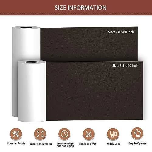 Besezx Leather Repair Patch Tape Kit Dark Brown-Litchi Grain 114.3cm x 152.4cm | Self-Adhesive for Furniture & Auto Upholstery thumbnail 2