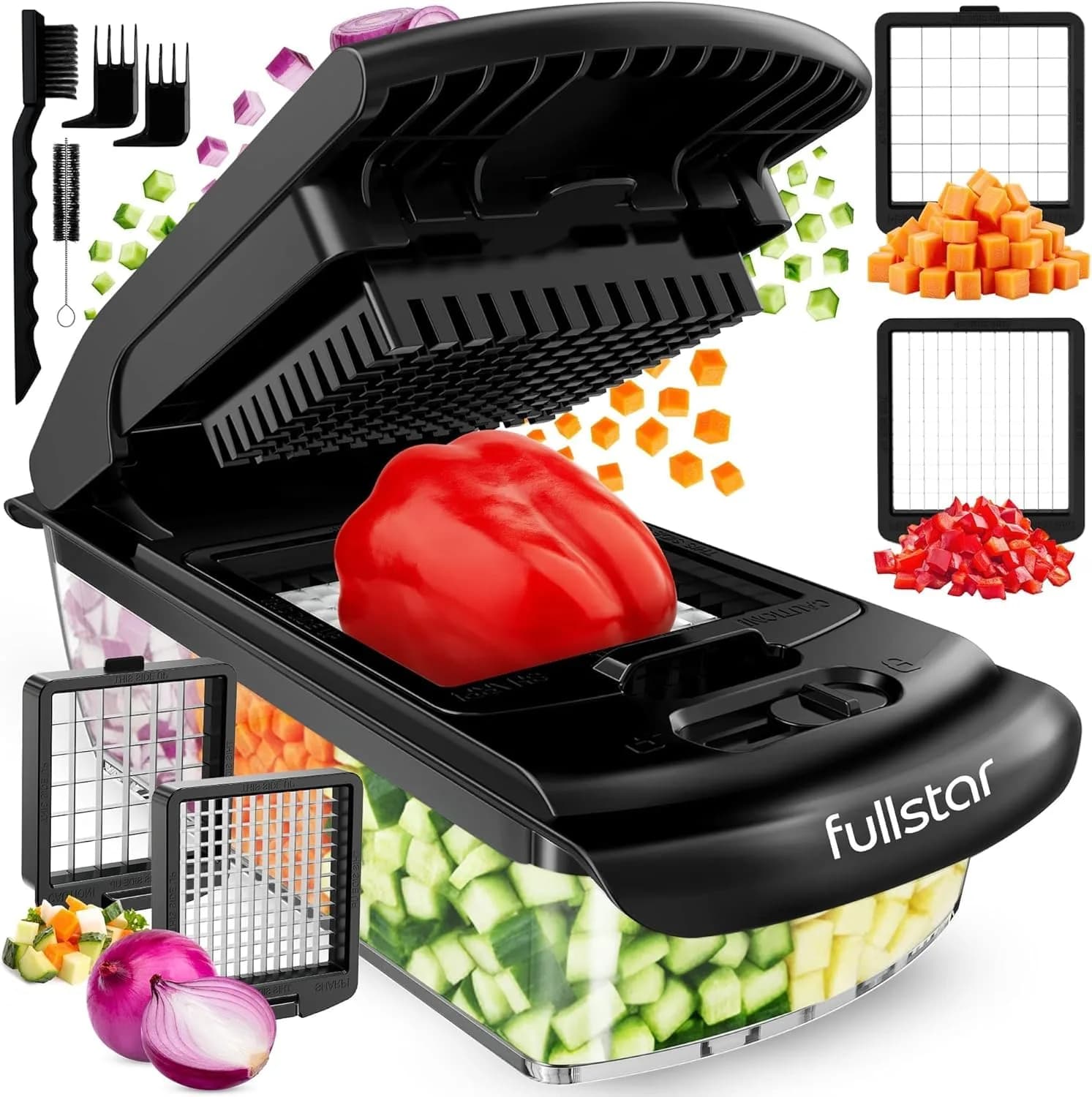 Fullstar Pro Original Black 2-in-1 Vegetable Chopper & Spiralizer for Quick Kitchen Prep - main product image