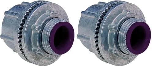 Sigma Engineered Solutions ProConnex Rigid Watertight Hub 1-Inch Conduit Fitting 2-Pack Gray | UL & CSA Listed for Wet Locations thumbnail 1