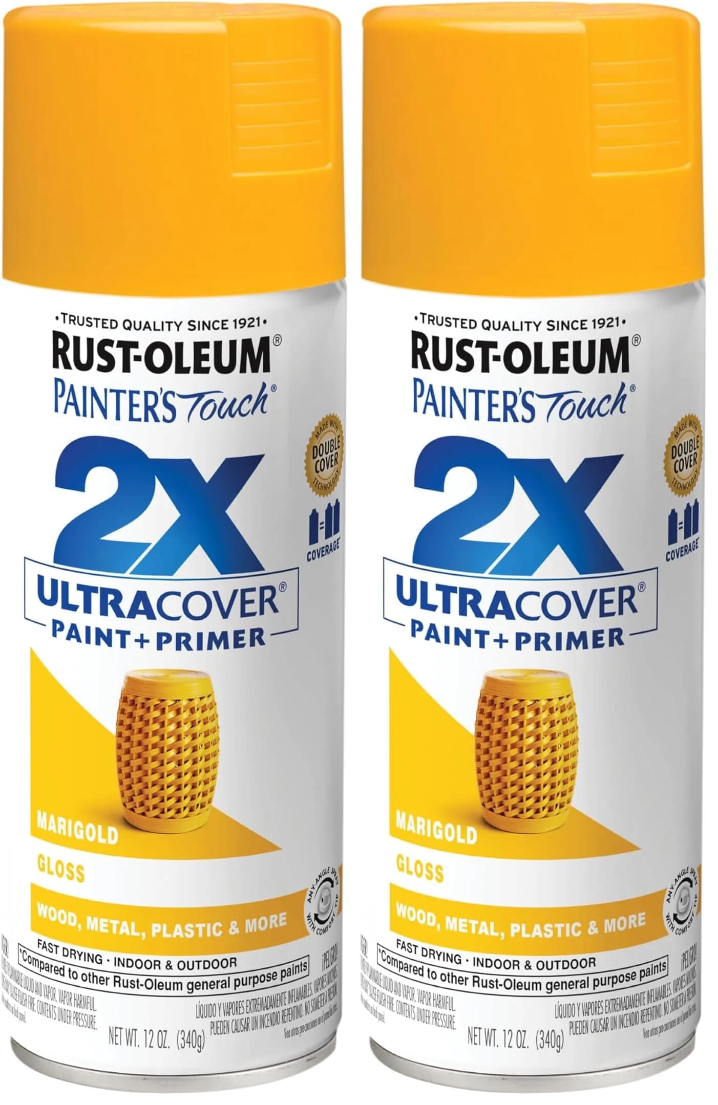 Rust-Oleum Painter's Touch 2X Gloss Marigold Spray Paint, 12 Oz (Pack of 2) - main product image