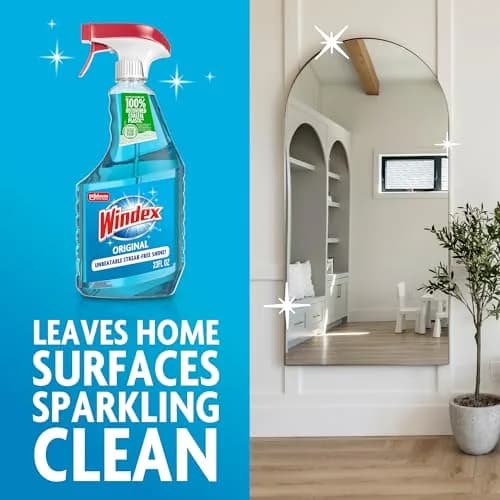 Windex Original Glass & Window Cleaner Spray Bottle 678ml (23 Fl Oz) | Streak-Free Shine for Home Surfaces thumbnail 5