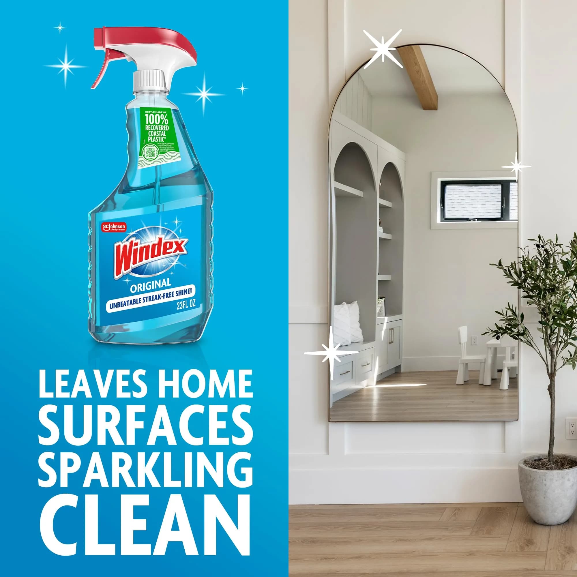 Windex Original Glass & Window Cleaner Spray Bottle 678ml (23 Fl Oz) | Streak-Free Shine for Home Surfaces - view 5