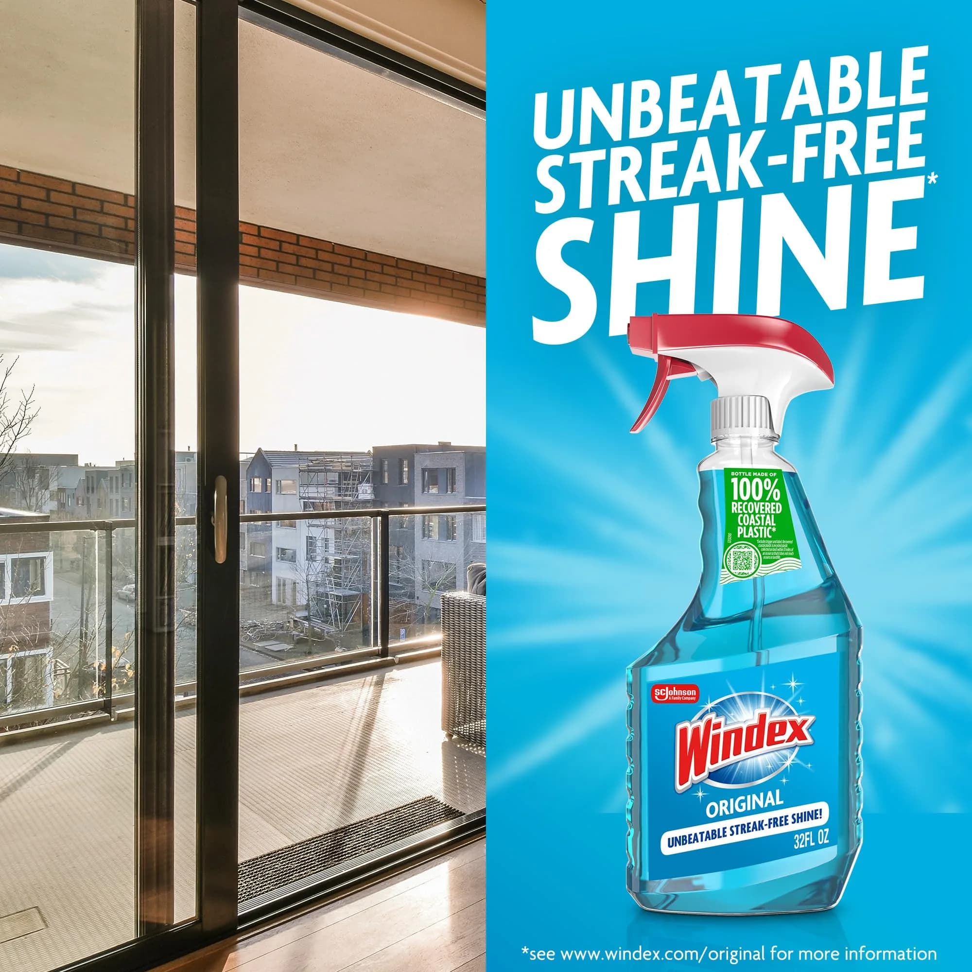 Windex Original Glass & Window Cleaner Spray Bottle 678ml (23 Fl Oz) | Streak-Free Shine for Home Surfaces - view 6
