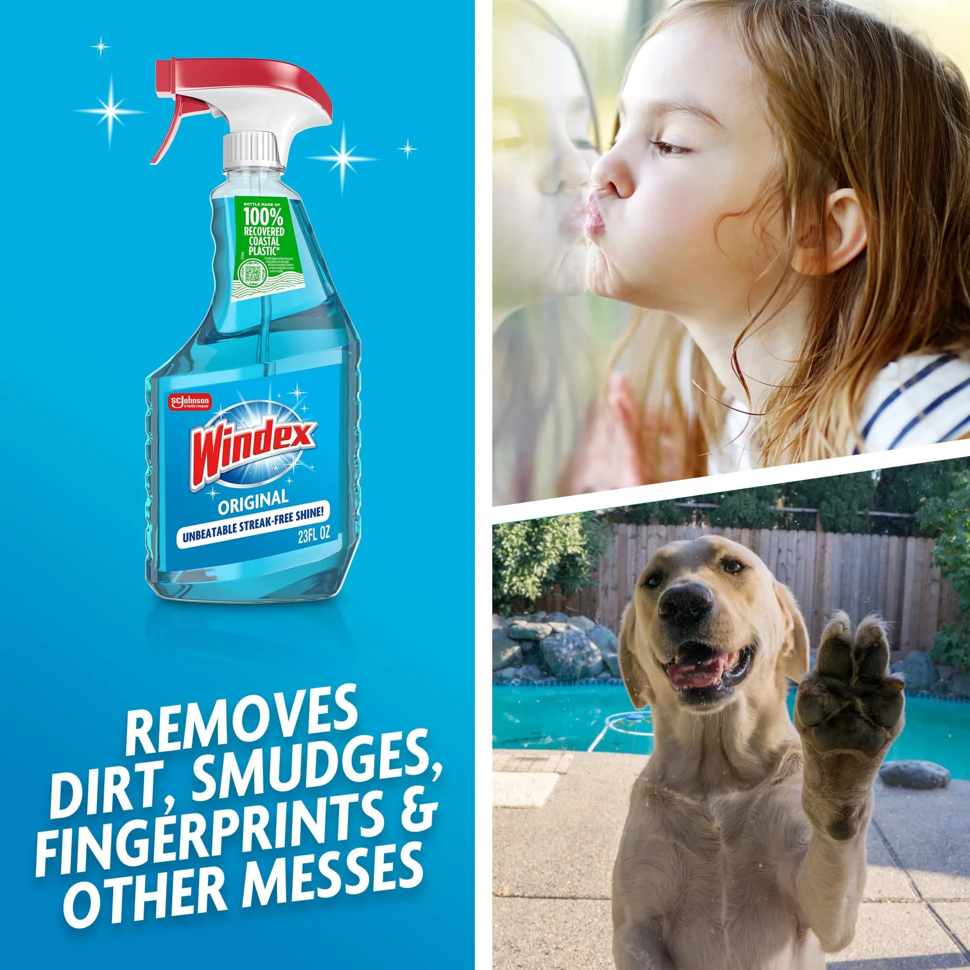 Windex Original Glass & Window Cleaner Spray Bottle 678ml (23 Fl Oz) | Streak-Free Shine for Home Surfaces - view 3