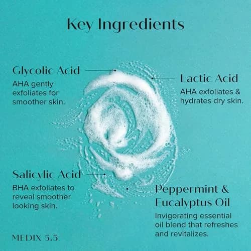 Medix 5.5 Anti Aging Skin Care Set | Retinol Body Cream, Glycolic Acid Wash & Hyaluronic Acid Serum | 3-Piece Set thumbnail 4