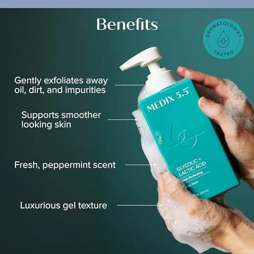Medix 5.5 Anti Aging Skin Care Set | Retinol Body Cream, Glycolic Acid Wash & Hyaluronic Acid Serum | 3-Piece Set thumbnail 3