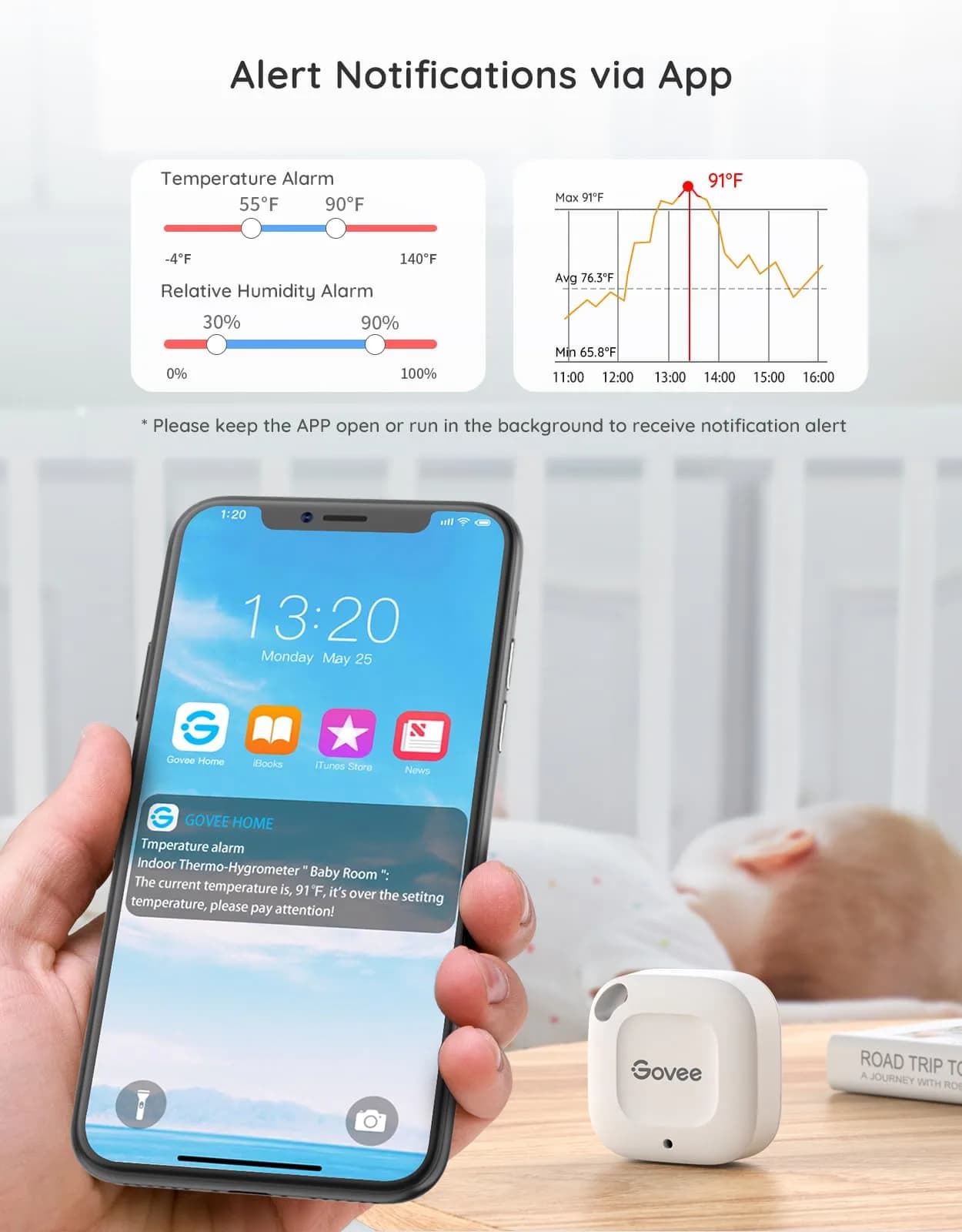Govee Smart Bluetooth Thermometer Hygrometer 3 Pack | Monitor Temp & Humidity with App Alerts - view 3