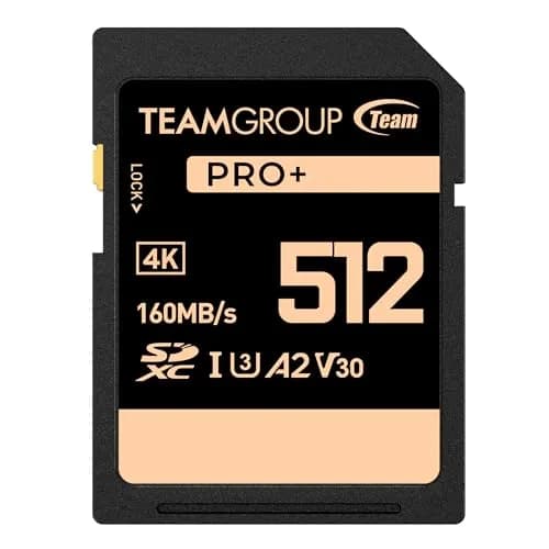 TEAMGROUP PRO 512GB SDXC Memory Card UHS-I U3 A2 V30 4K UHD 160/120MB/s | For Professional Content Creation thumbnail 1