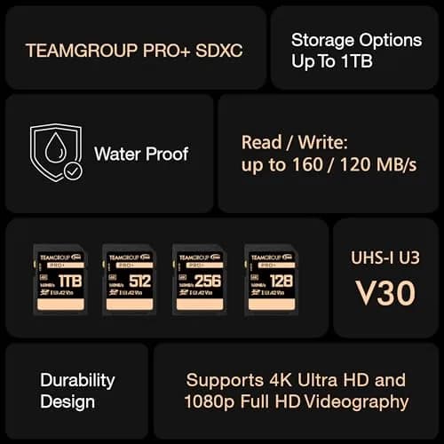 TEAMGROUP PRO 512GB SDXC Memory Card UHS-I U3 A2 V30 4K UHD 160/120MB/s | For Professional Content Creation thumbnail 6