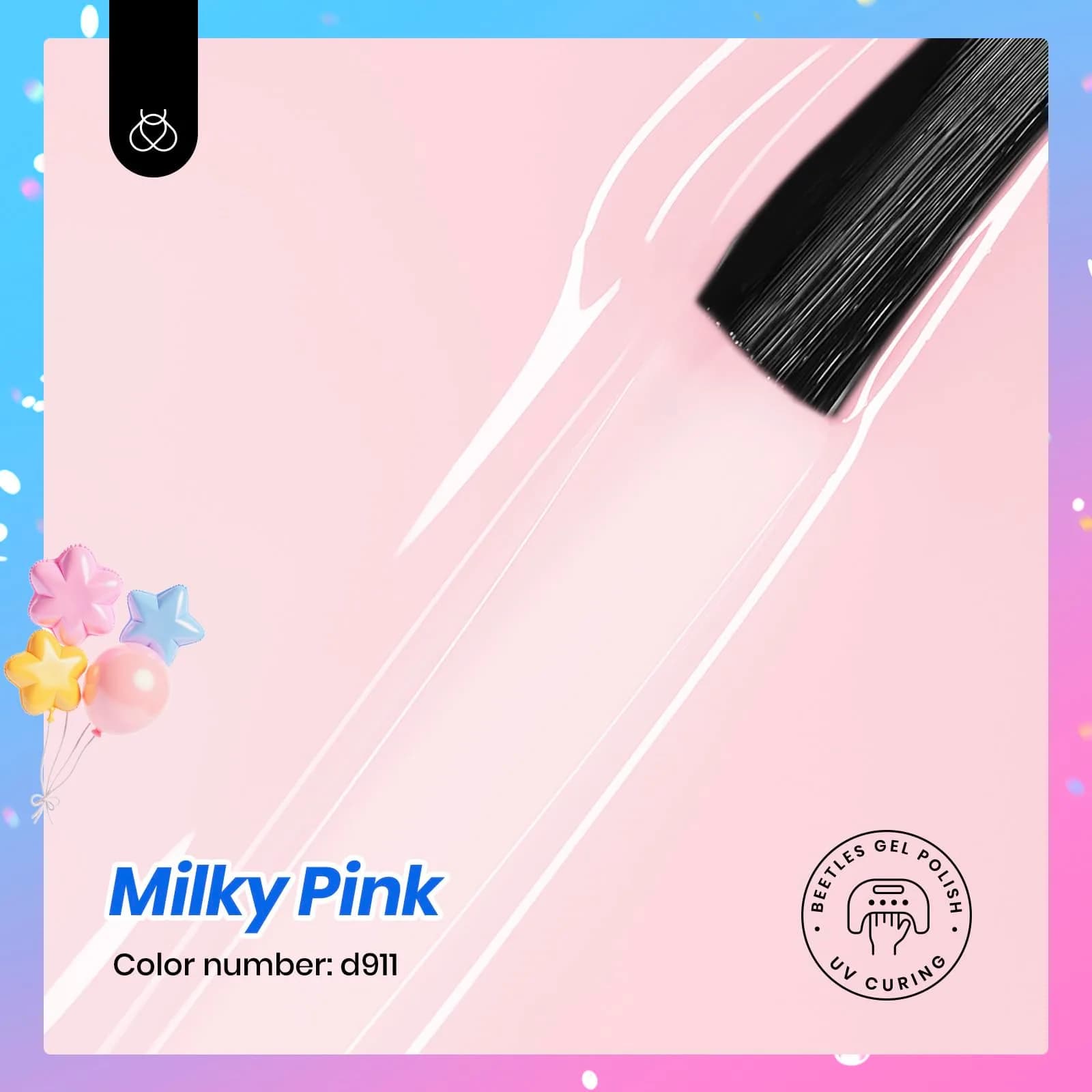 Beetles Milky Pink Gel Nail Polish 15ml | Nude Pink Jelly Neutral Color Polish - view 2