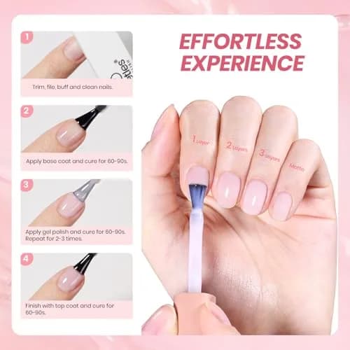 Beetles Gel Polish Milky Pink Jelly Gel Polish 15ml (0.5 Fl Oz) | Sheer Nude Pink for French Nail Art thumbnail 6