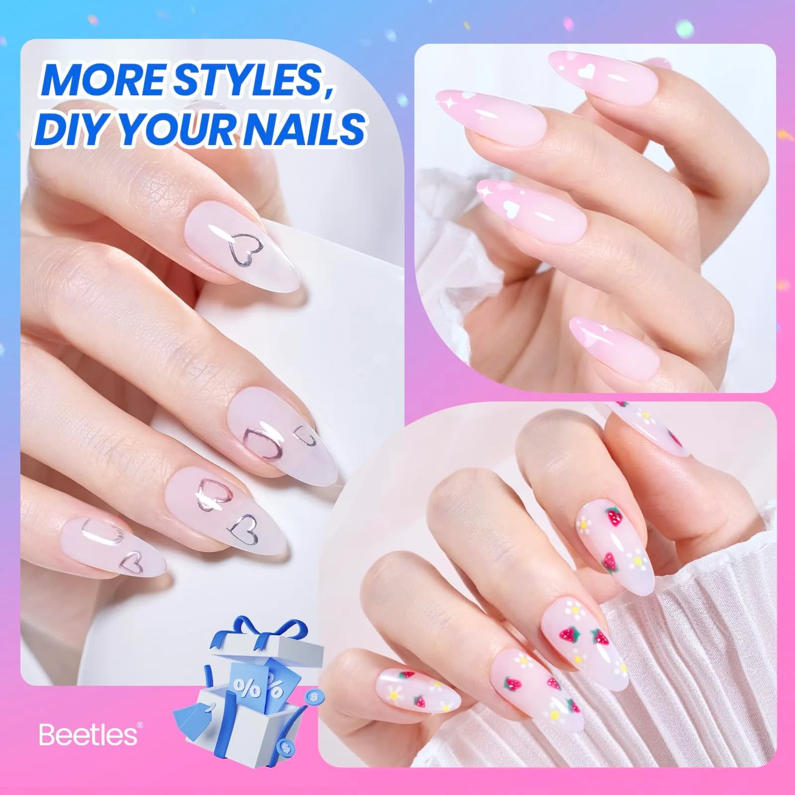 Beetles Milky Pink Gel Nail Polish 15ml | Nude Pink Jelly Neutral Color Polish - view 6