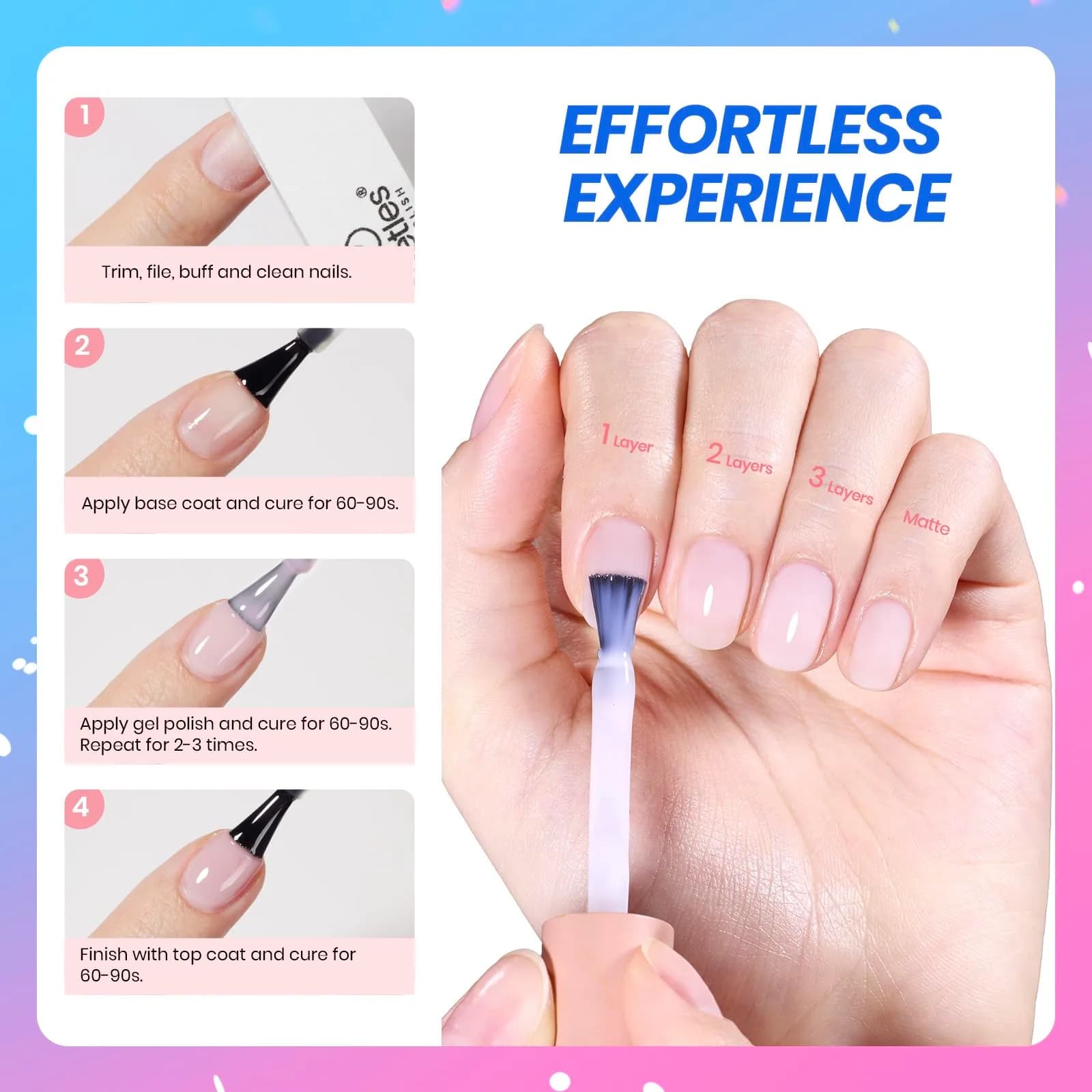 Beetles Milky Pink Gel Nail Polish 15ml | Nude Pink Jelly Neutral Color Polish - view 7