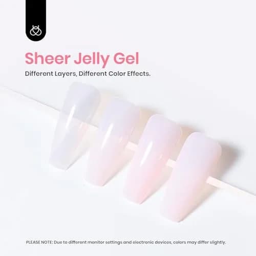 Beetles Gel Polish Milky Pink Jelly Gel Polish 15ml (0.5 Fl Oz) | Sheer Nude Pink for French Nail Art thumbnail 3