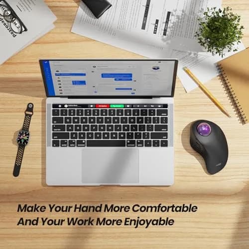 Nulea M505A Wireless Trackball Mouse Ergonomic 44mm Index Finger Control | Adjustable DPI & Bluetooth thumbnail 7