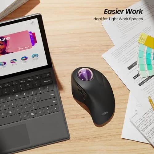 Nulea M505A Wireless Trackball Mouse Ergonomic 44mm Index Finger Control | Adjustable DPI & Bluetooth thumbnail 3
